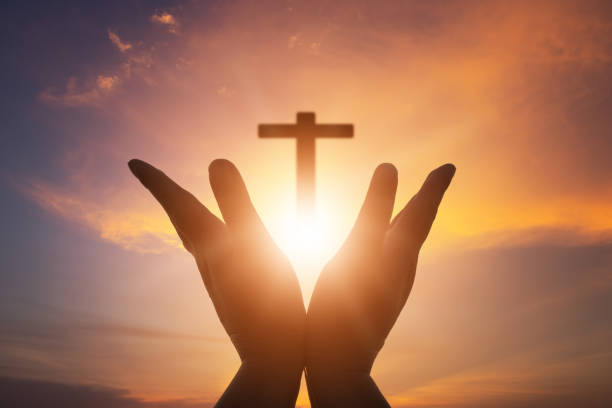 istock Human hands open palm up worship. Eucharist Therapy Bless God Helping Repent Catholic Easter Lent Mind Pray. Christian concept background. 1270958238