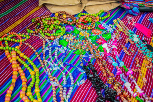 istock typical Mayan earrings and necklaces with colored background 1270959901