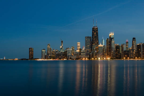 istock Chicago and Lake Michigan by Night 1270962897