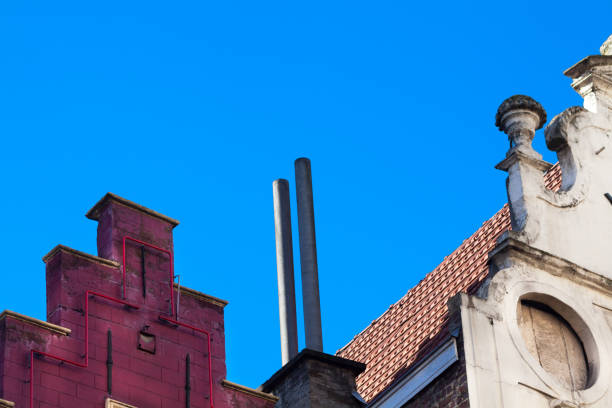 istock Chimneys behind baroque gables in Brussels 1270962931