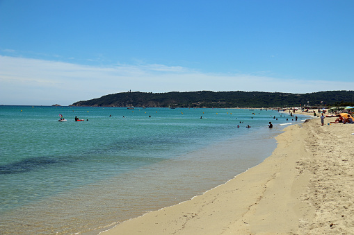 Famous beaches of Saint Tropez, Pampelonne Beach with for example Tahiti, Club 55, Tiki Beach and Nikki Beach