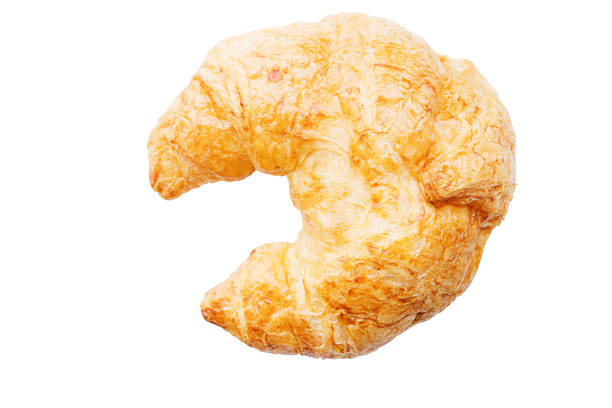 Croissant, White Background, Directly Above, Cut Out, Breakfast