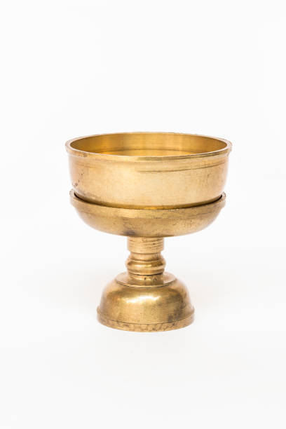 istock Thai Brass tray with pedestal isolated on white background. 1270971237