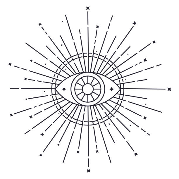 Open Eye Symbol Open eye psychic symbol. tarot cards illustrations stock illustrations