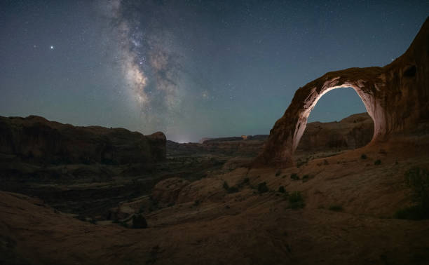 istock Milky Way Galaxy Panorama at Corona Arch in Moab Utah 1270976213