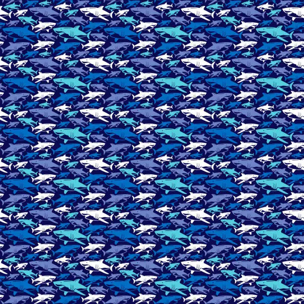 Vector illustration of Shark camouflage seamless pattern