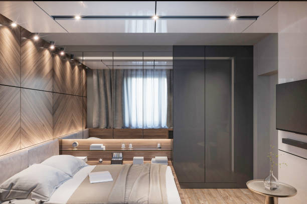 istock Modern apartment bedroom interior 1270978903