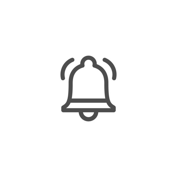 Bell icon. Ringing bell, Alarm, Alert signs. Message/Chat Notifications symbol for modern mobile and web applications UI/UX design. Bell icon. Ringing bell, Alarm, Alert signs. Message/Chat Notifications symbol for modern mobile and web applications UI/UX design. ringer stock illustrations