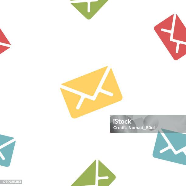 Email Message Seamless Colored Pattern On White Background Mail ...