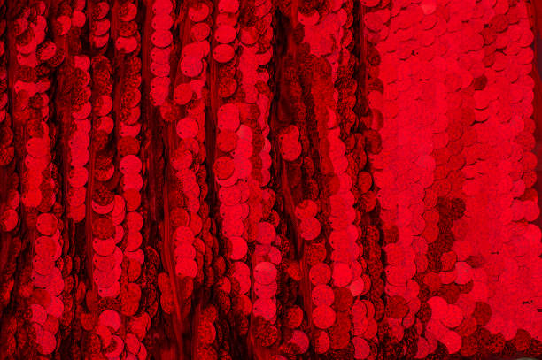 istock Red Sparkling Lights Festive background with texture. Abstract Christmas twinkled bright bokeh. Red glitter texture 1270990998