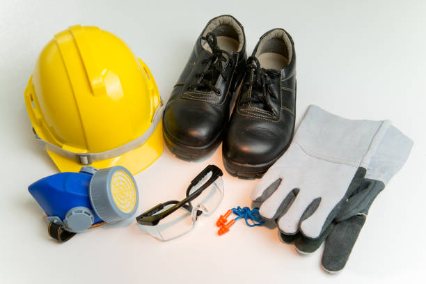 istock Many type of standard construction safety tools on white background. 1270992173