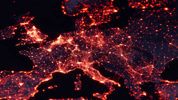 istock Red Connections From European Cities 1271001577