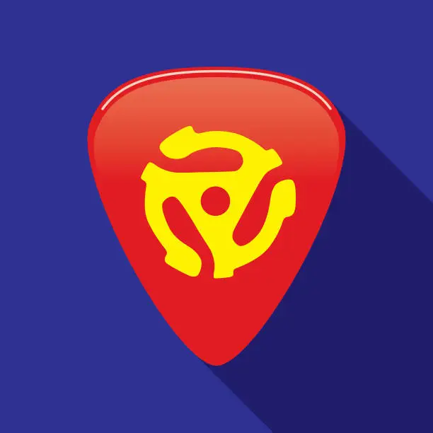 Vector illustration of Record Adapter Guitar Pick icon