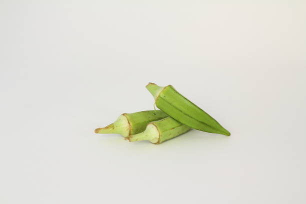 istock Fresh young okra or ladyfinger isolated on white background 1271009184