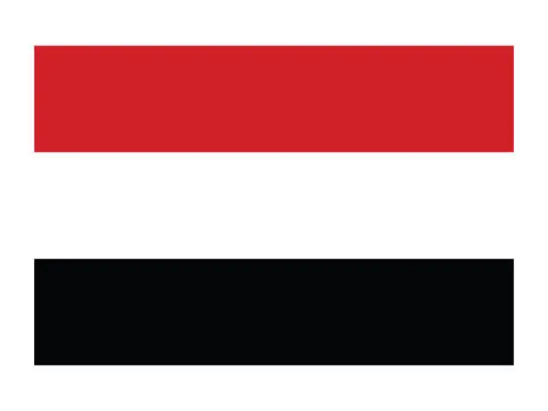Vector illustration of National Flag of Yemen