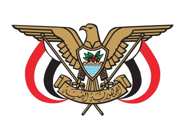 Vector illustration of National Emblem of Yemen