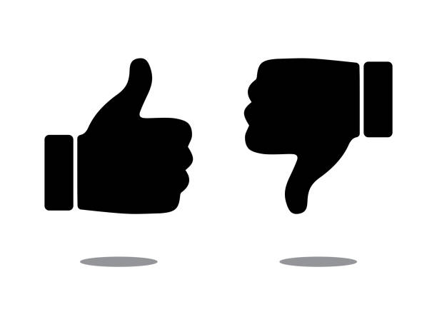 stockillustraties, clipart, cartoons en iconen met zoals (thumbs up) en dislike (thumbs down) iconen, vector design - duim omlaag