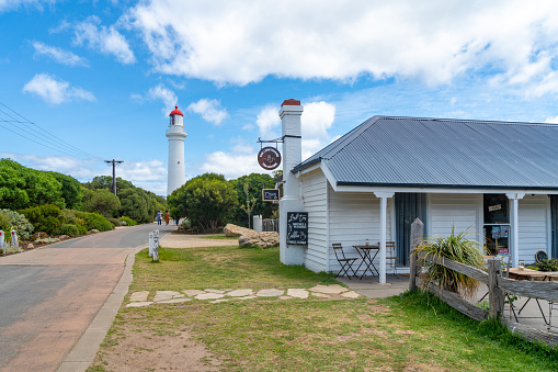 Launceston, Australia: December 11, 2019: A cafe at Split Point Lighthouse, Great Ocean Road, Australia.
