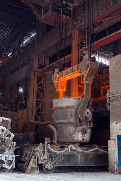 istock Open hearth workshop of the metallurgical plant. 1271015981