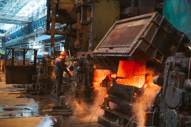 istock Workers in the steel mill. Metallurgical industry. 1271016641