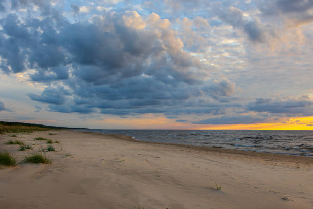 colorful sunset over the sea and beautiful cloudscape