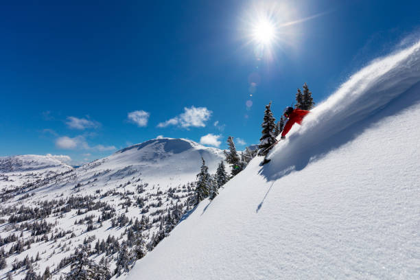 istock Powder skiing at resort 1271026660