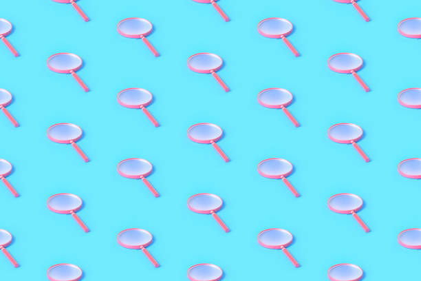 Seamless repetitive Magnifying Glass pattern on blue background