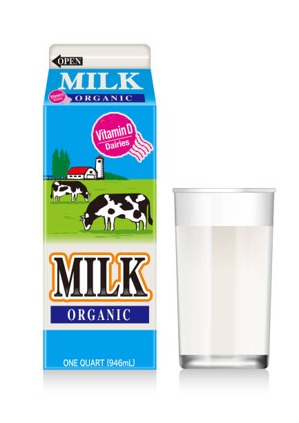 Illustration of the milk. Cold drink. As a raw material for milk events and recipes. milk carton stock illustrations