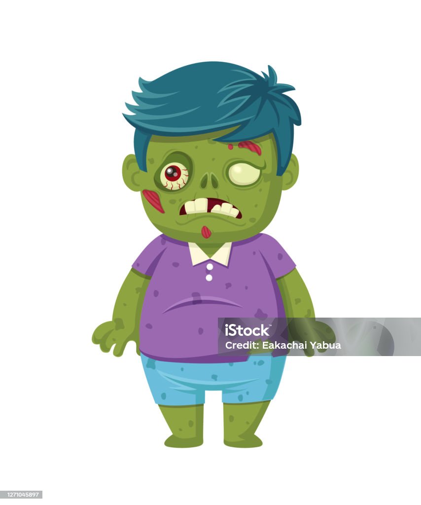 Zombie Hoạt Hình Bị Cô Lập Trên Màu Trắng Nhân Vật Zombie ...