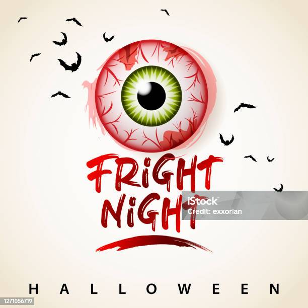 Halloween Fright Night Eye - Arte vetorial de stock e mais imagens de Sangue - Sangue, Olho, Dia das Bruxas