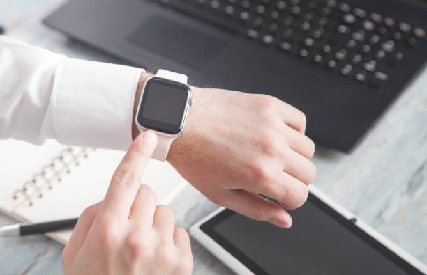 istock Man using smart watch. Lifestyle. Business. Technology 1271059004