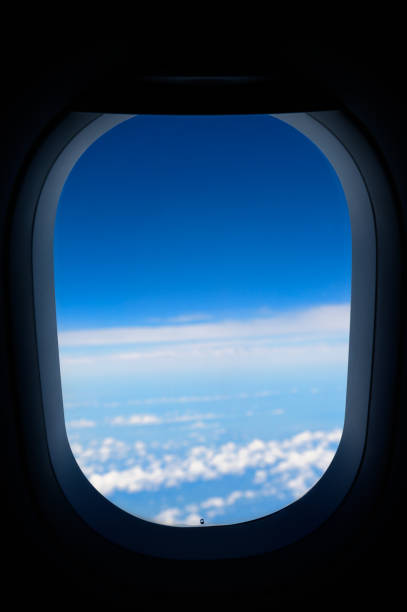 istock Window view from passenger seat on commercial airplane 1271059966