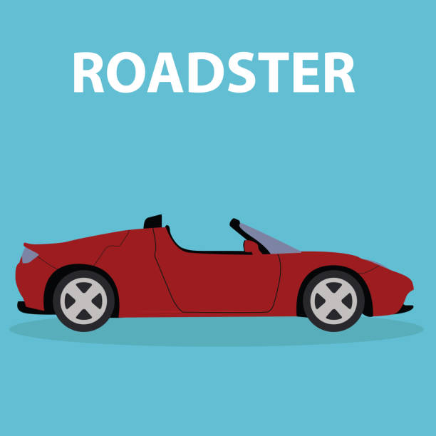 ilustrações de stock, clip art, desenhos animados e ícones de car roadster vehicle transport type design - whitewalls