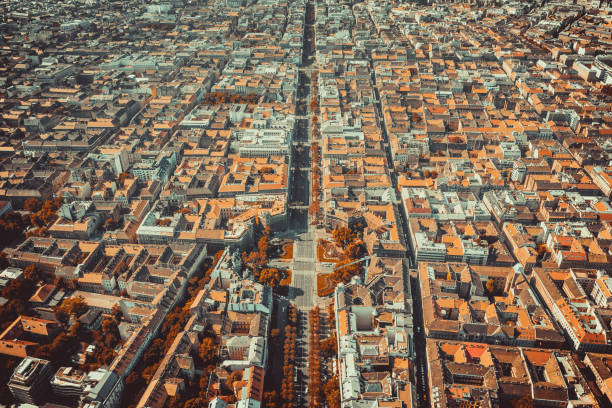 Drone view of Budapest, Hungary