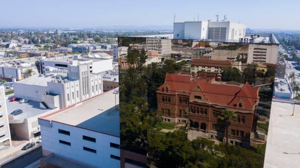 santa ana skyline - orange county courthouse santa ana california photos et images de collection