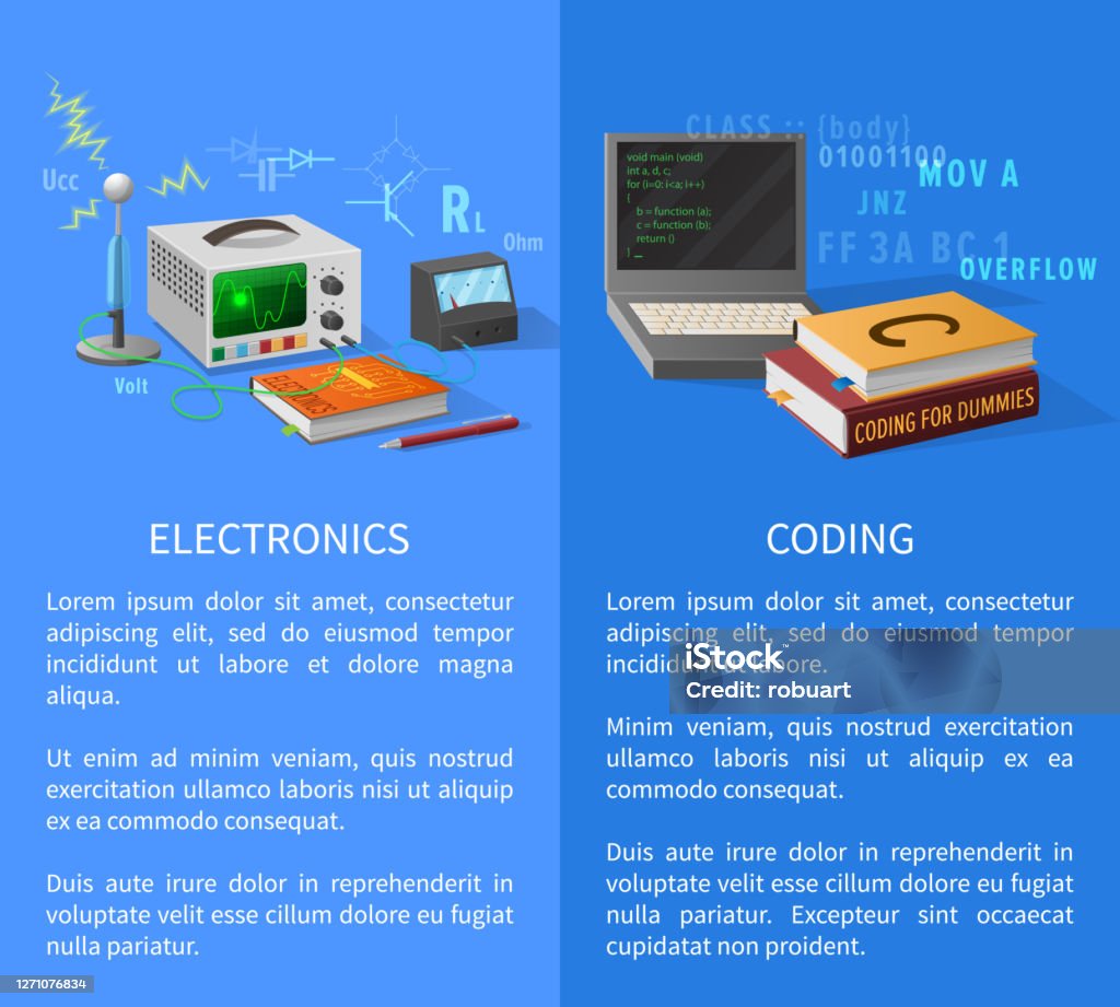 Poster Informatik Electronics And Coding Lessons Promotional Poster Stock Illustration ...