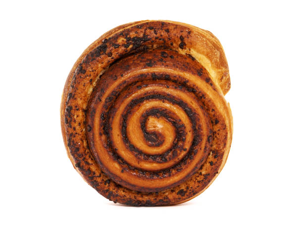 istock Spiral pastry with cocoa cream isolated on white 1271079835