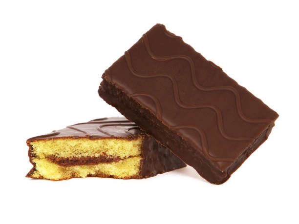 istock Chocolate cake bar covered with chocolate isolated on white 1271079874