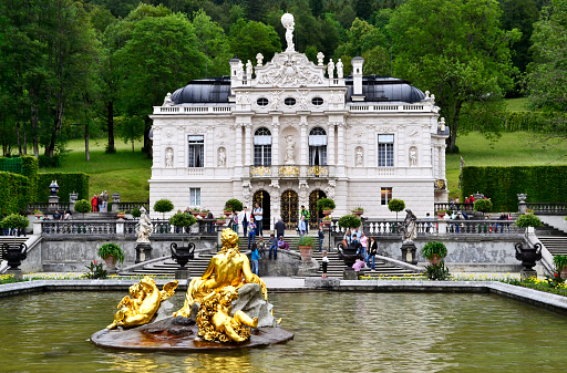 Munich / Germany - Juin 20, 2012: Linderhof Palace built by King Ludwig II in Bavaria. Munich, Germany