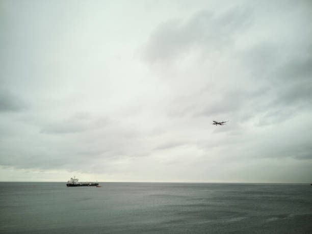 Airplane Flying Above Marmara Sea
