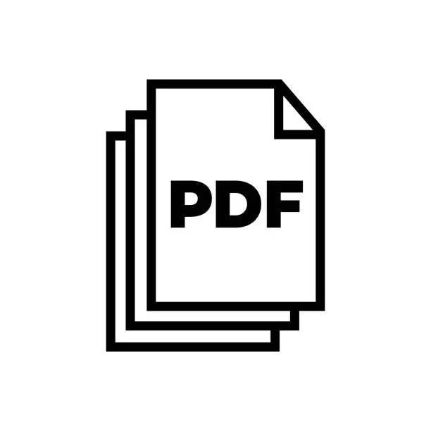 Vector illustration of PDF line flat vector icon