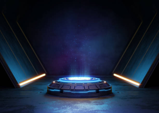 istock Abstract background, Futuristic pedestal for product presentation, Display modern 1271093382