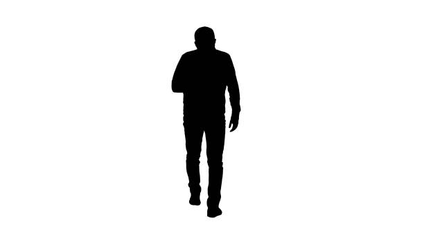 istock Silhouette Man breathing deeply after running. Having heart pain 1271095467