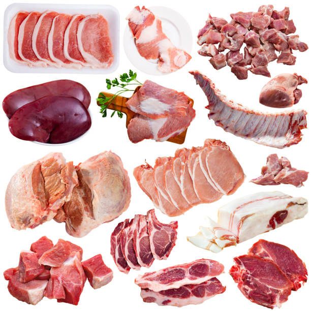 istock Assorted types of raw pork meat isolated 1271105544
