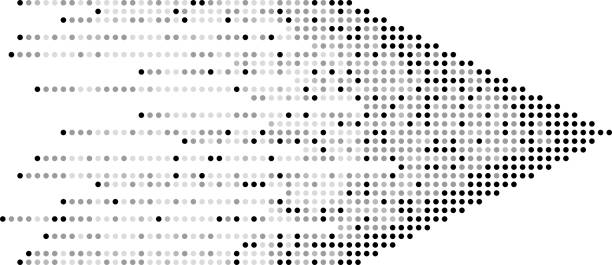 arrow dots pixelated dotted arrow design element journey patterns stock illustrations