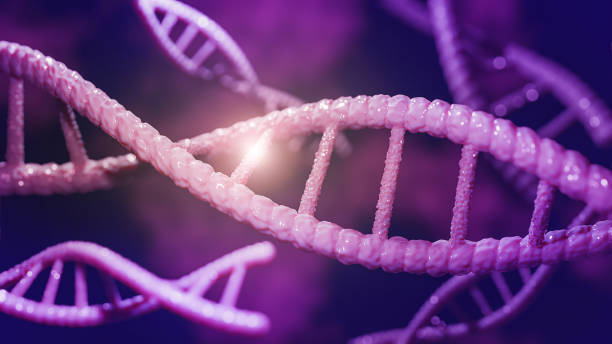 istock Concept of biochemistry with dna molecule.,3d model and illustration. 1271112018
