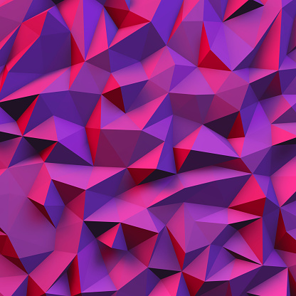 3D Illustration - Purple low poly texture.
