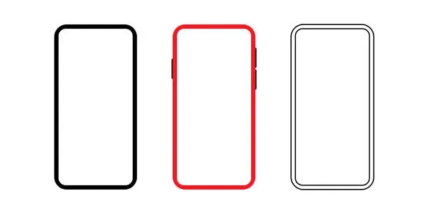 Vector illustration of mobile phone mockup vector illustration. cellphone, smartphone isolated on white background. simple modern design.