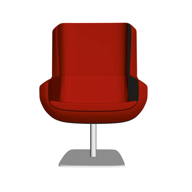 Red comfortable chair. Front view. 3D. Vector Red comfortable chair. Front view. 3D Vector illustration leather chair stock illustrations
