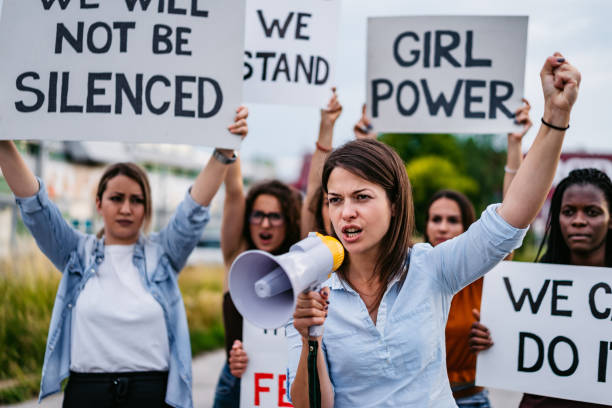istock Women protesting for equality and women rights 1271122852